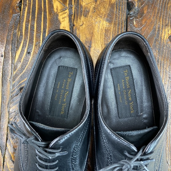 To Boot New York Phelps Medallion Cap Toe Oxford Black Leather Shoes Size US 8.5 - Picture 7 of 8